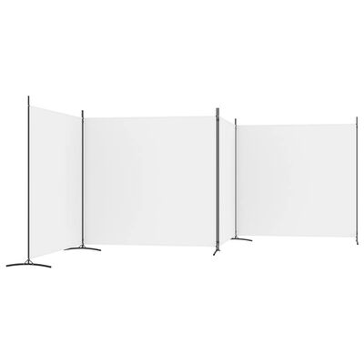 vidaXL 4 paneeliga ruumijagaja, valge, 698x180 cm, kangas