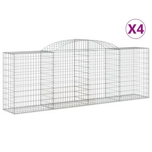 vidaXL kaarekujulised gabioonkorvid 4 tk, 300x50x100/120 cm, raud