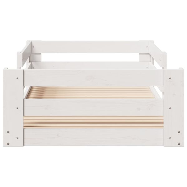 vidaXL voodiraam ilma madratsita, valge, 80x200 cm, männipuit