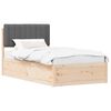vidaXL Voodiraam Pehme Peatoega peaga Tumehall 100 x 200 cm Tahke m&auml;nd