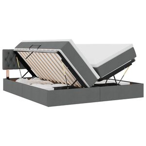 vidaXL Voodi LED -ribatuledega peaga Tumehall 180 x 200 cm kangas