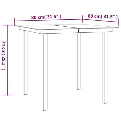 vidaXL 3-osaline aia söögimööbli komplekt istmepatjadega, rotang/teras