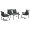 vidaXL Aiaklamber padjaga 4 pcs Must ja Anthracite pol&uuml;rotang