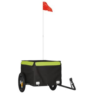 vidaXL jalgratta haagis, must ja roheline, 30 kg, raud