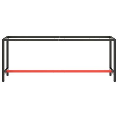 vidaXL tööpingi raam, matt must ja matt punane, 210x50x79 cm, metall