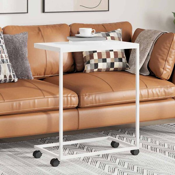 vidaXL lisalaud ratastega, valge, 55 x 35 x 70 cm, tehispuit