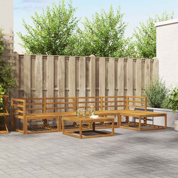 vidaXL V&auml;li diivanikomplekt padjaga 6 pcs Looduslik ja antriit