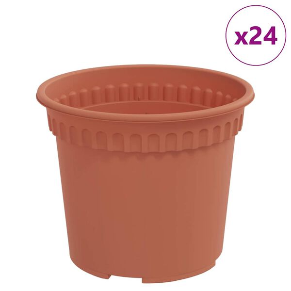 vidaXL &Uuml;mmargune lillepott 24 pcs Kohviroosa &Oslash; 12,5 x 10 cm Plastmass
