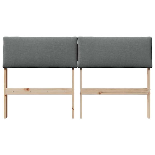 vidaXL Polsterdatud voodiots Tumehall 140 cm Tahke m&auml;nd