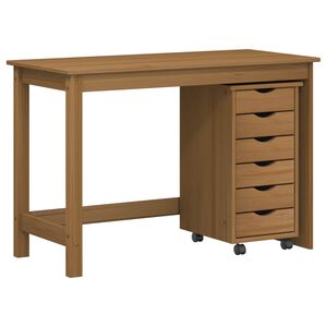 vidaXL T&ouml;&ouml;laud ja rullkappi komplekt MOSS 2 pcs Meepruun