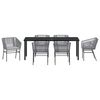 vidaXL Aia s&ouml;&ouml;gilaudade komplekt 7 pcs Hall Pulberv&auml;rvitud teras