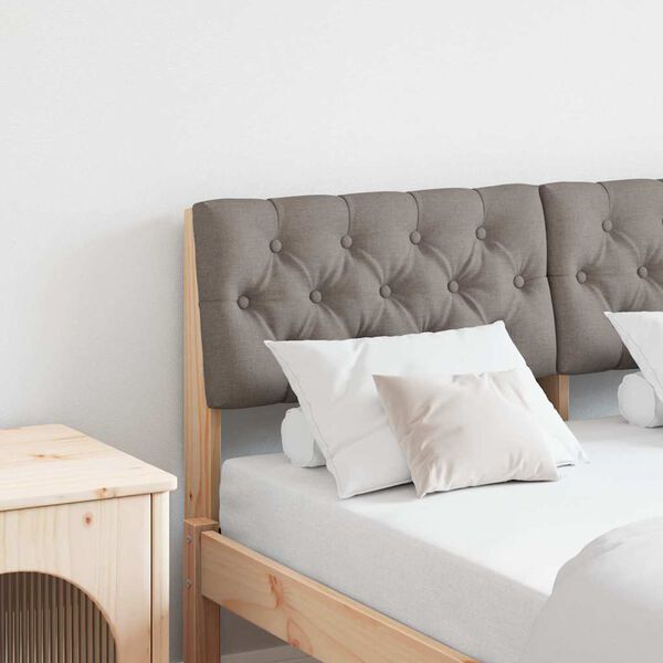 vidaXL Polsterdatud voodiots Pruunikashall 120 cm Tahke m&auml;nd