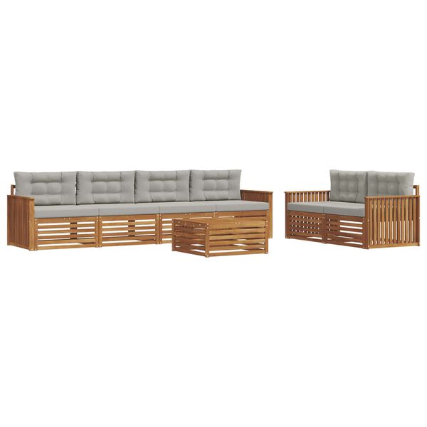 vidaXL V&auml;li diivanikomplekt padjaga 7 pcs Looduslik ja Hele Hall