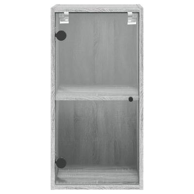 vidaXL klaasuksega seinakapp, hall Sonoma tamm, 35 x 37 x 68,5 cm