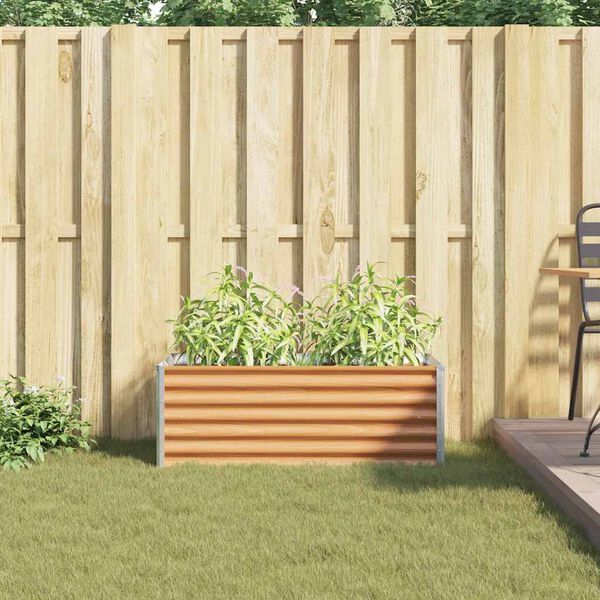 vidaXL K&otilde;rgendatud aia taimelava Helepruun 98 x 50 x 36 cm Tsinkteras