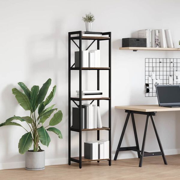 vidaXL Raamatukapp Suitsetatud tamm 40 x 30 x 155 cm Tehispuit