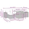 vidaXL 7-osaline aiadiivani komplekt patjadega, hall, rotang/akaatsia