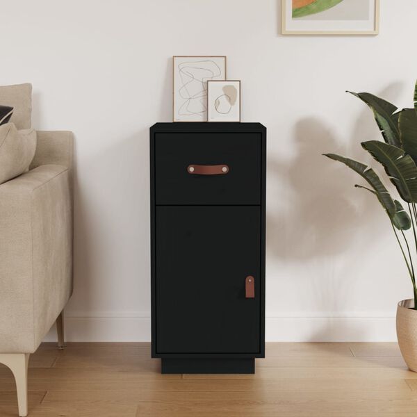 vidaXL puhvetkapp, must, 34x40x75 cm, männipuit