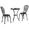 vidaXL Aia Bistroo Komplekt 3 pcs Must Alumiinium