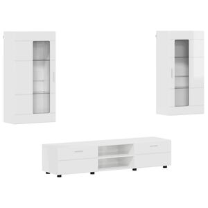 vidaXL Telerikapi komplekt FLORIN 3 pcs Kergelt l&auml;ikiv valge Tehispuit