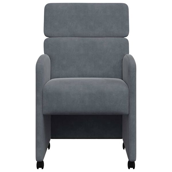 vidaXL Ratastega Söögi-toolid 2 pcs Tumehall 58 x 65 x 98 cm Samet