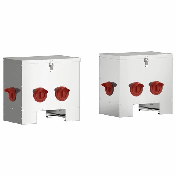 vidaXL Kanali feeder 2 pcs H&otilde;bedane 40,5 x 25 x 38 cm Tsinkteras