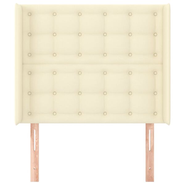 vidaXL voodipeats servadega, kreemjas, 103x16x118/128 cm, kunstnahk