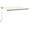 vidaXL automaatne varikatus, LED ja tuuleandur, 450 x 350 cm, kreemjas