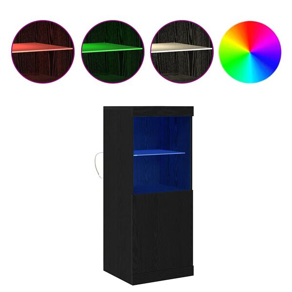 vidaXL K&otilde;ide LED -ribatuledega Must tamm 41 x 37 x 100 cm Tehispuit