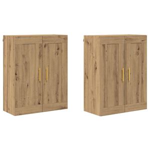 vidaXL Seinale kinnitatav kapp 2 pcs K&auml;sit&ouml;&ouml;puu 69,5 x 34 x 90 cm