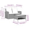 vidaXL 2-kohaline aediivan, patjade ja lauaga hall polürotangist