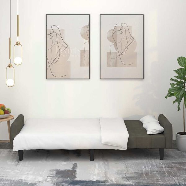 vidaXL 2-kohaline diivanvoodi, tumehall, samet