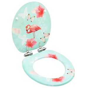 vidaXL WC prill-laud vaikselt sulguv, MDF, flamingodisainiga