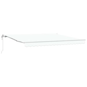 vidaXL Kokkuvolditav varikatus Valge 400 &times; 350 cm Kangas ja alumiinium