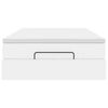 vidaXL Ottomani voodiraam madratsiga, valge, 120x190 cm, kunstnahk