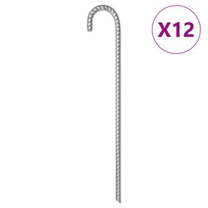 vidaXL telgivaiad 12 tk, 41,5 cm &Oslash;12 mm, tsingitud teras