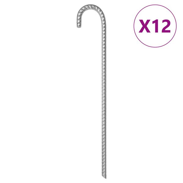 vidaXL telgivaiad 12 tk, 41,5 cm &Oslash;12 mm, tsingitud teras