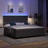 vidaXL LED Box Spring Voodi peaga Helehall ja valge 200 x 200 cm