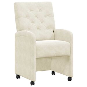 vidaXL Ratastega S&ouml;&ouml;gi-toolid 2 pcs cream 58 x 67 x 97 cm Samet