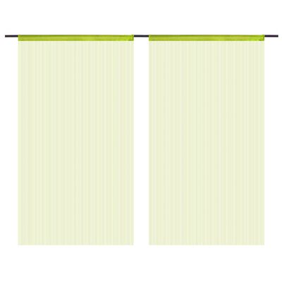 vidaXL nöörkardinad 2 tk, 100 x 250 cm, roheline