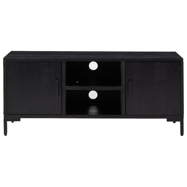 vidaXL telerikapp, must, 110x35x48 cm, männipuit