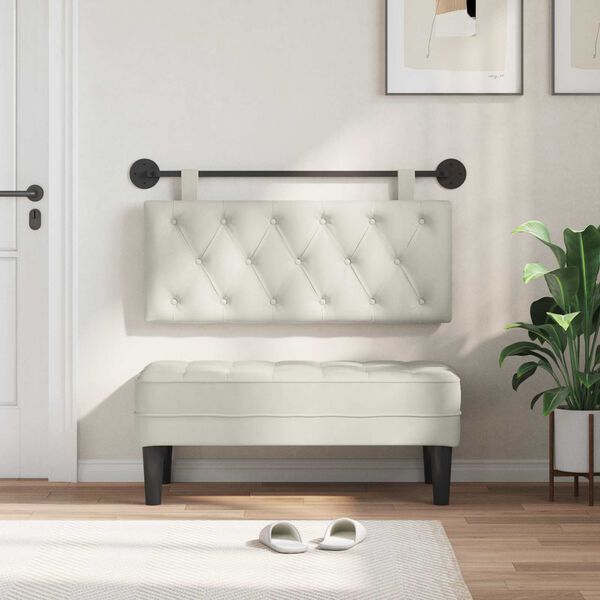 vidaXL Rippuv Peatoe Seinale kinnitatav cream 110 x 55 x 7 cm Samet