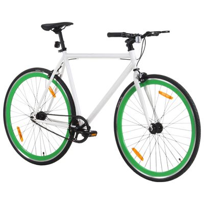 vidaXL ühekäiguline jalgratas, valge ja roheline, 700C 55 cm