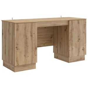 vidaXL Laud riiuliga uksega Artisan tamm 142,5 x 50 x 75 cm Tehispuit