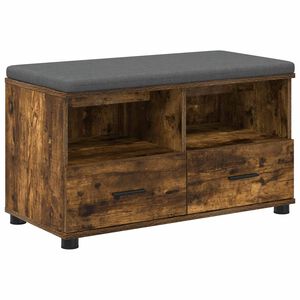 vidaXL Hallipink padjaga sahtliga Suitsetatud Tamm 80 x 38 x 46 cm