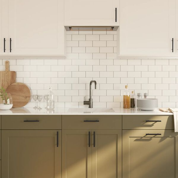 vidaXL kapi käepidemed 10 tk, must, 96 mm, roostevaba teras