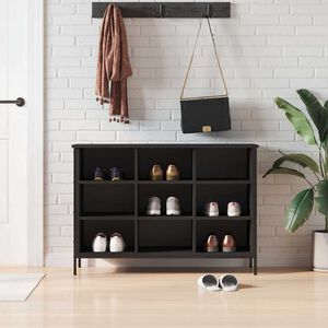 vidaXL jalatsikapp, must, 100 x 35 x 70 cm, tehispuit