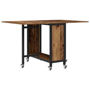 vidaXL Kokkupandav s&ouml;&ouml;gilaud ratastega 130 x 80 x 76,5 cm teras PB