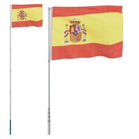 vidaXL Hispaania lipp ja lipumast, 5,55 m, alumiinium