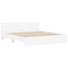 vidaXL Voodi raam Seinale kinnitatav Valge 137 x 190 cm Tehispuit
